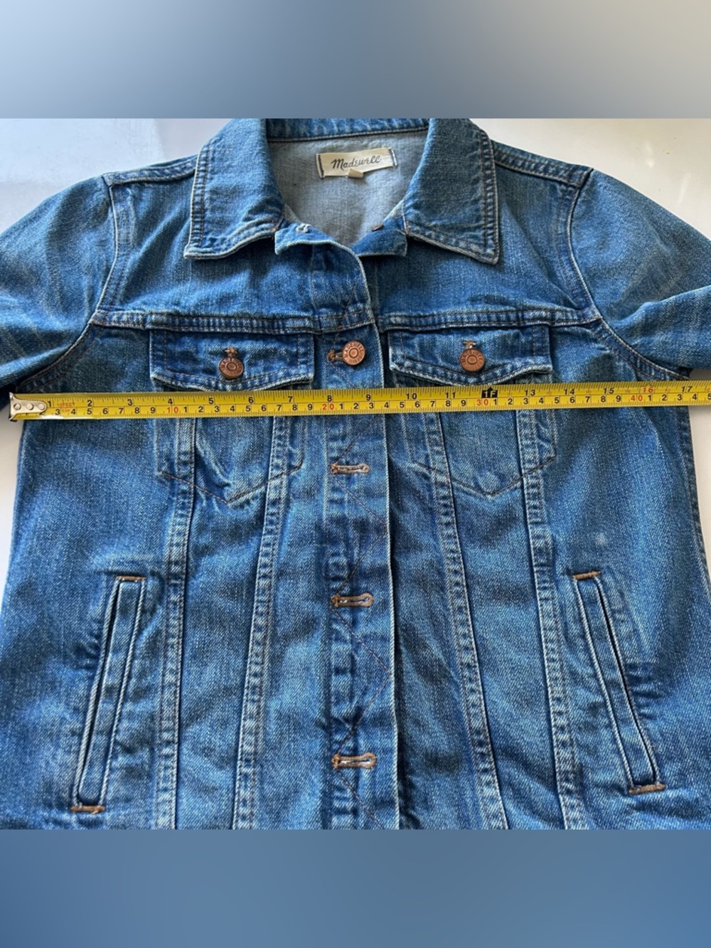 Madewell The Jean Jacket in Blue Pinter Wash - Size S - Picture 8 of 12
